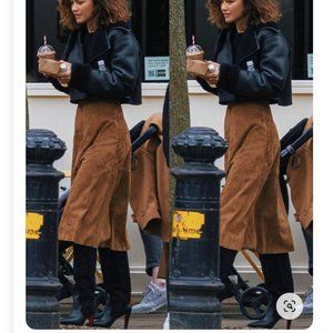 Vintage Lord & Taylor Leather Midi Skirt